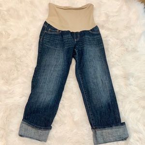 Indigo Blue Maternity Capri Jeans